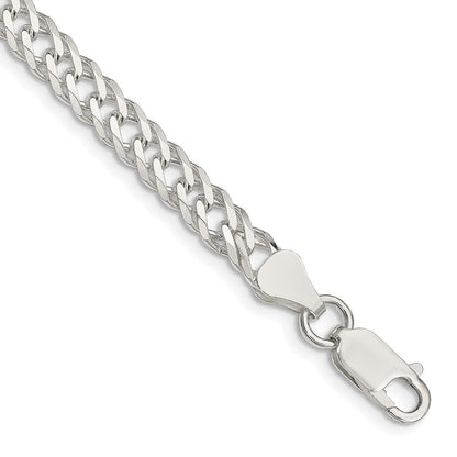 Sterlingsilber 5.65mm 6 Seite Diamantiert Flach Doppelt Panzer Gliederarmband