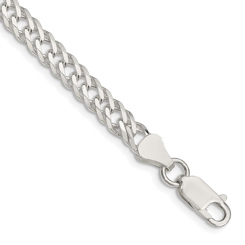 Sterlingsilber 5.65mm 6 Seite Diamantiert Flach Doppelt Panzer Gliederarmband