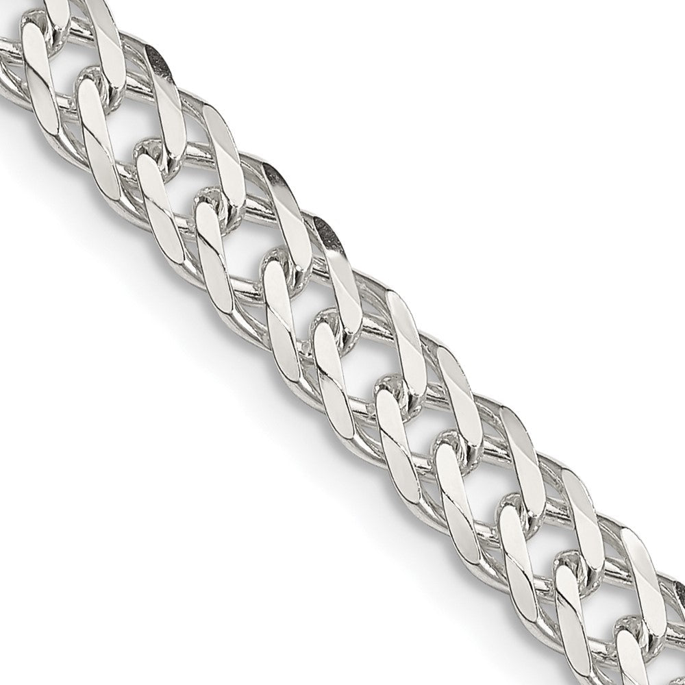Sterlingsilber 5.65mm 6 Seite Diamantiert Flach Doppelt Panzer Halskette