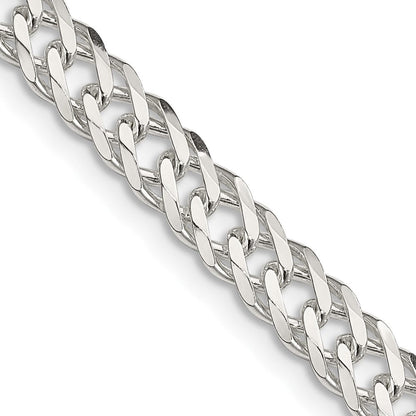 Sterlingsilber 5.65mm 6 Seite Diamantiert Flach Doppelt Panzer Halskette