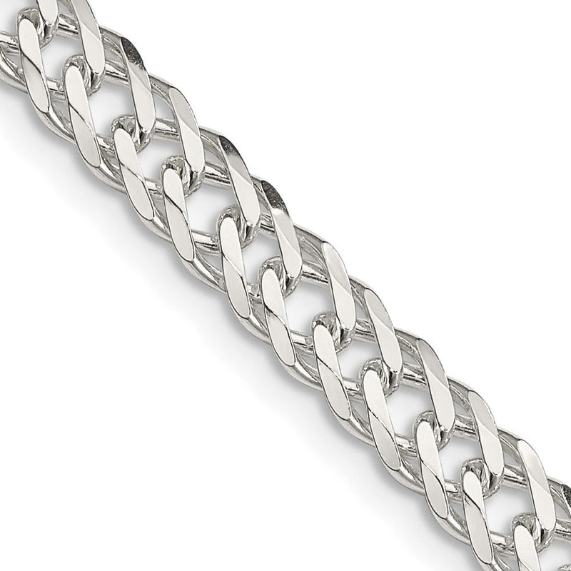 Sterlingsilber 5.65mm 6 Seite Diamantiert Flach Doppelt Panzer Halskette
