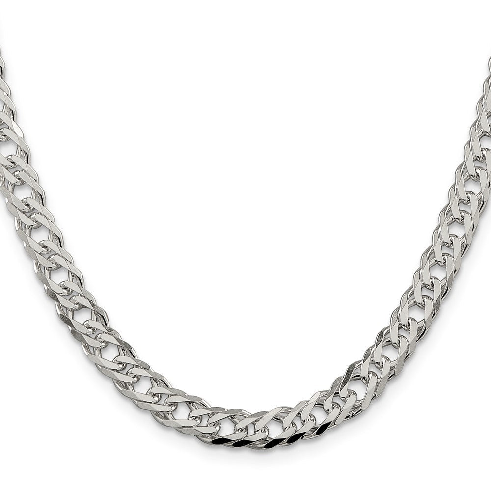 Sterlingsilber 6.25mm 6 Seite Diamantiert Flach Doppelt Panzer Halskette