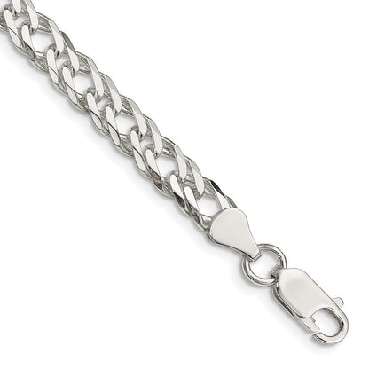 Sterlingsilber 6.25mm 6 Seite Diamantiert Flach Doppelt Panzer Gliederarmband