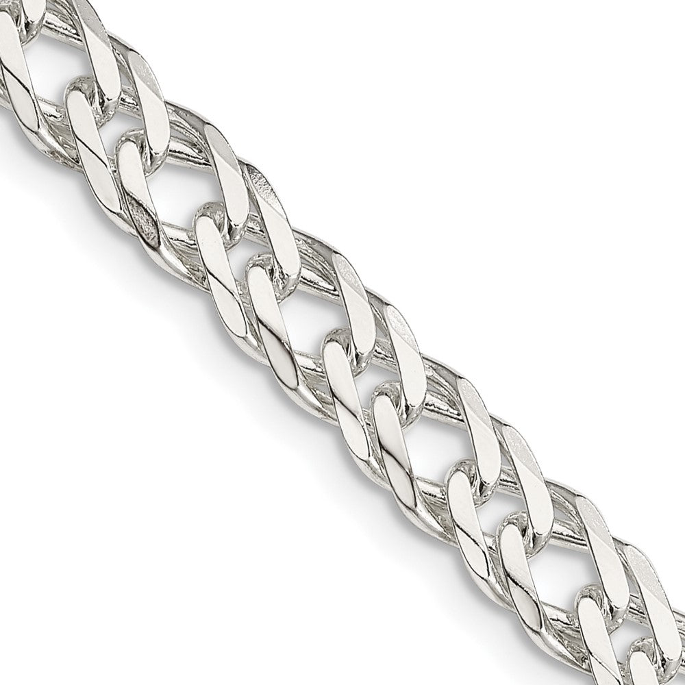 Sterlingsilber 6.25mm 6 Seite Diamantiert Flach Doppelt Panzer Halskette