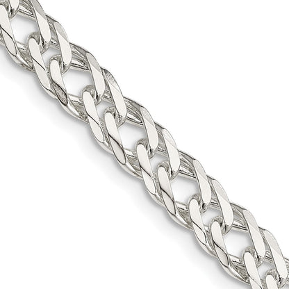 Sterlingsilber 6.25mm 6 Seite Diamantiert Flach Doppelt Panzer Halskette
