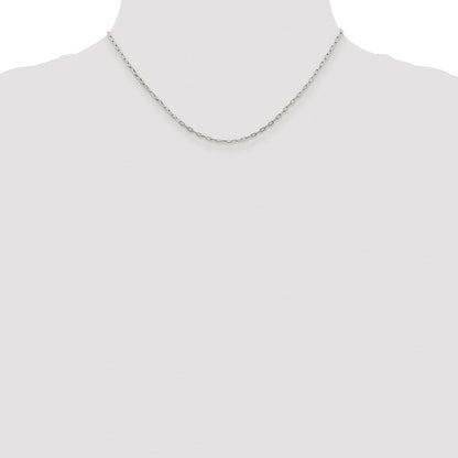 Sterlingsilber Rhodiniert 1.75mm Länglich Offen Glieder Kette