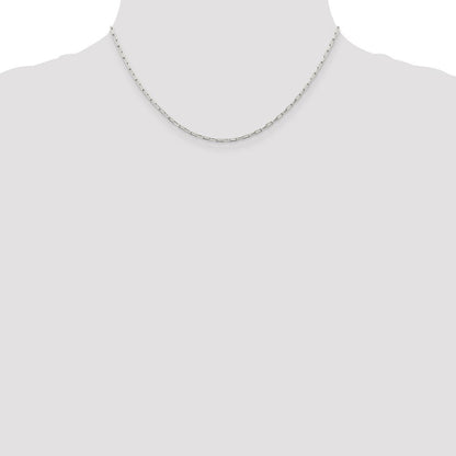 Sterlingsilber 2mm Länglich Offen Glieder Halskette