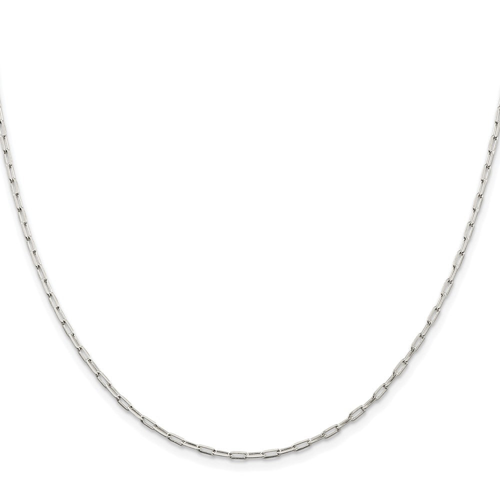 Sterlingsilber Rhodiniert 2mm Länglich Offen Glieder Kette