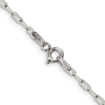 Sterlingsilber Rhodiniert 2mm Länglich Offen Glieder Kette