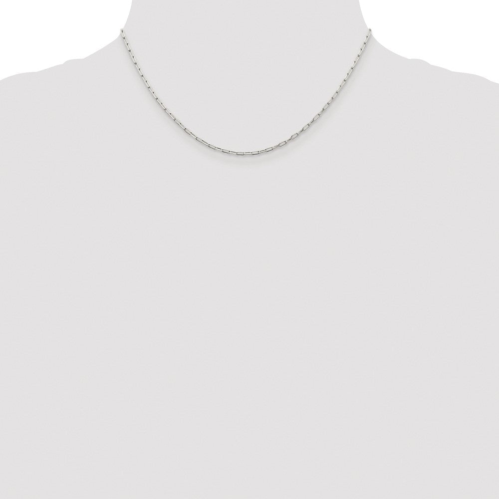 Sterlingsilber Rhodiniert 2mm Länglich Offen Glieder Kette