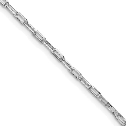 Sterlingsilber Rhodiniert 2mm Länglich Offen Glieder Kette