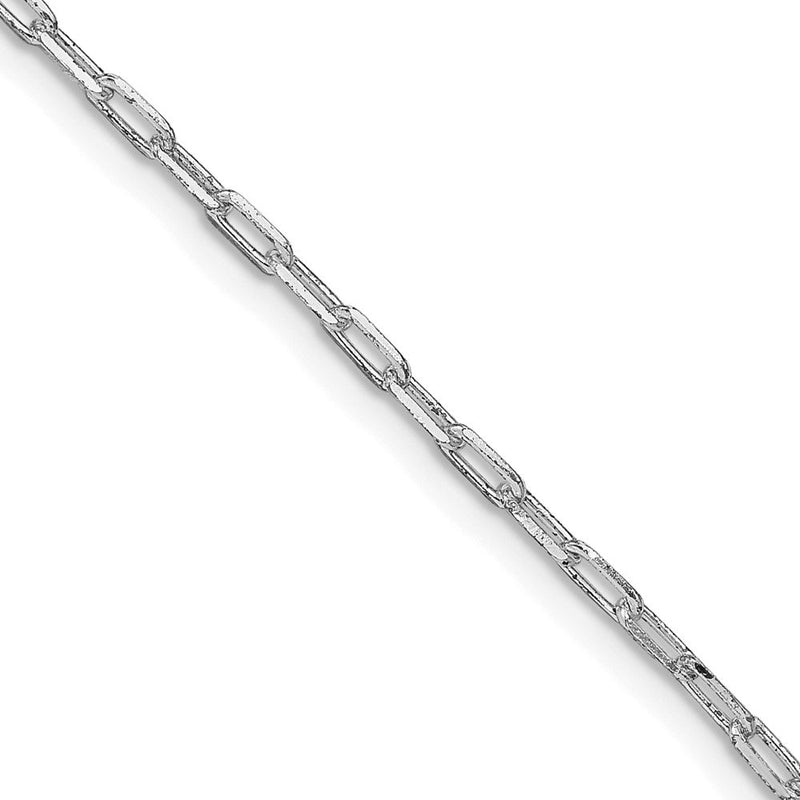 Sterlingsilber Rhodiniert 2mm Länglich Offen Glieder Kette