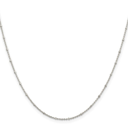 Sterlingsilber 1.25mm Erbs mit Perlen Halskette