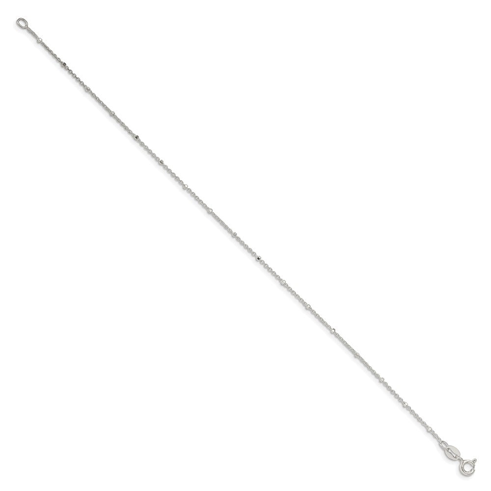 Sterlingsilber 1.25mm Erbs mit Perlen Kette Fußkettchen