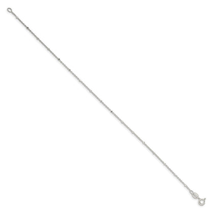 Sterlingsilber 1.25mm Erbs mit Perlen Kette Fußkettchen