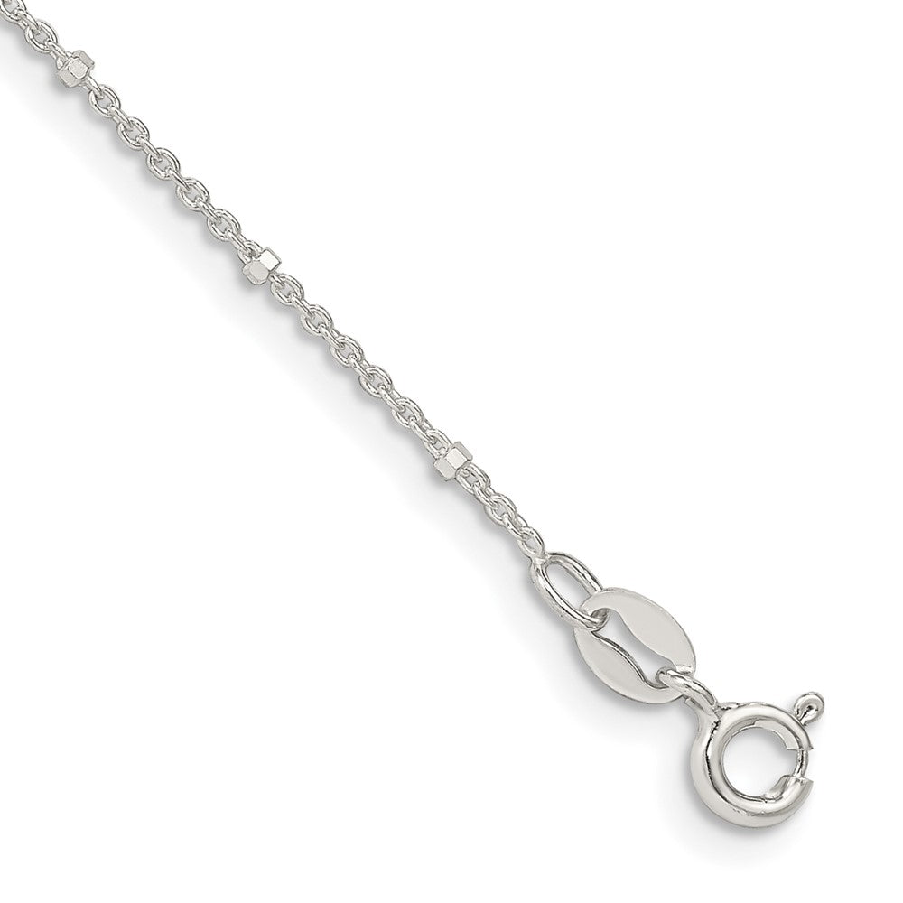 Sterlingsilber 1.25mm Erbs mit Perlen Kette Fußkettchen