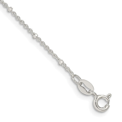 Sterlingsilber 1.25mm Erbs mit Perlen Kette Fußkettchen