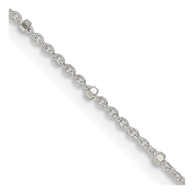 Sterlingsilber 1.25mm Erbs mit Perlen Halskette