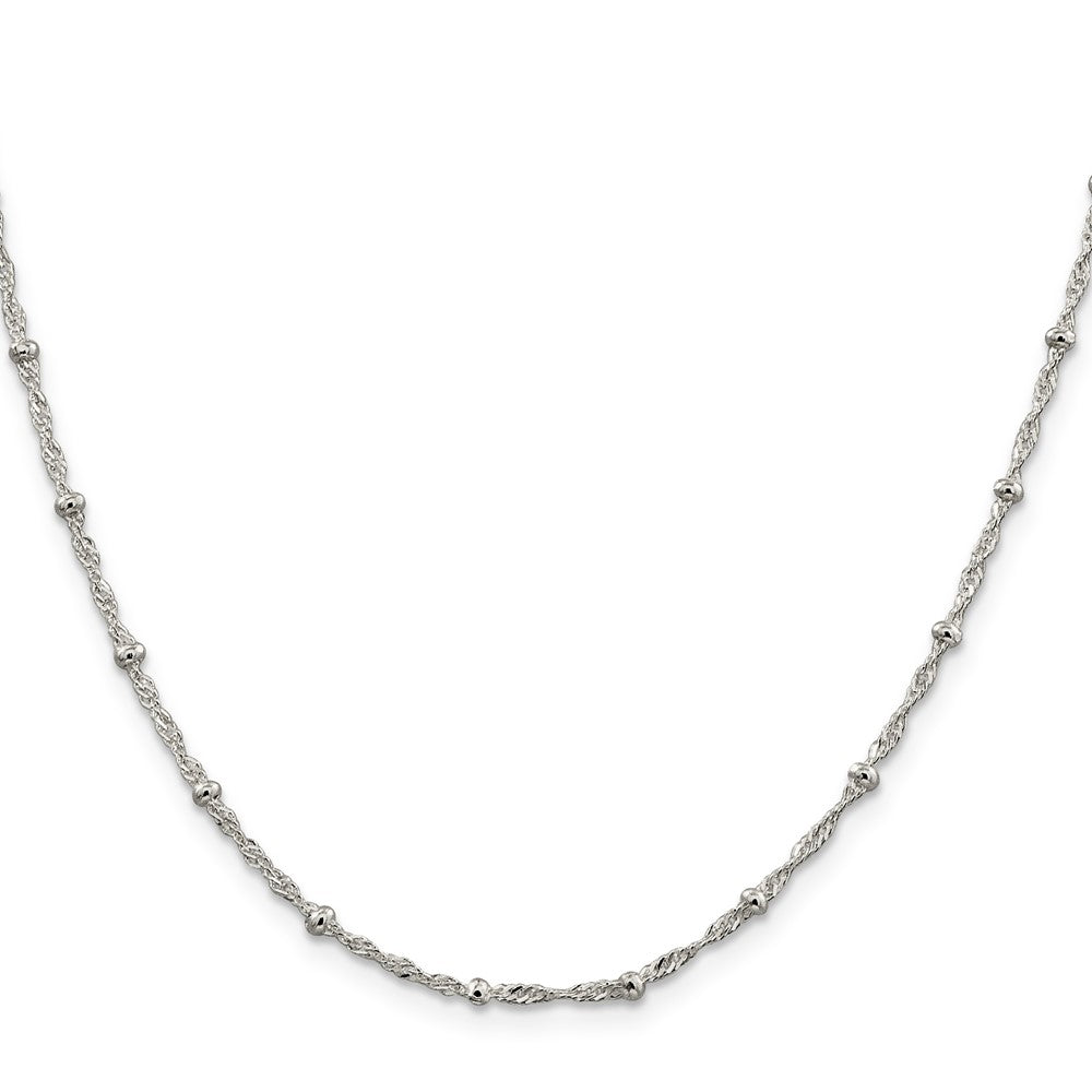 Sterlingsilber 2.5mm Singapurkette mit Perlen Halskette