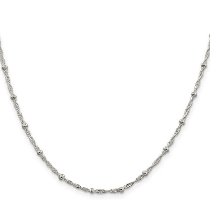 Sterlingsilber 2.5mm Singapurkette mit Perlen Halskette