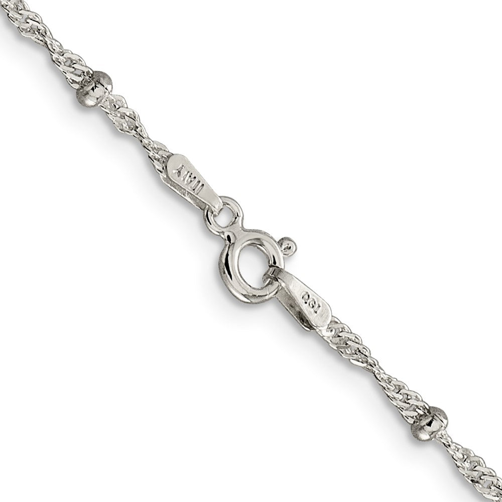 Sterlingsilber 2.5mm Singapurkette mit Perlen Halskette