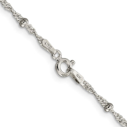 Sterlingsilber 2.5mm Singapurkette mit Perlen Halskette