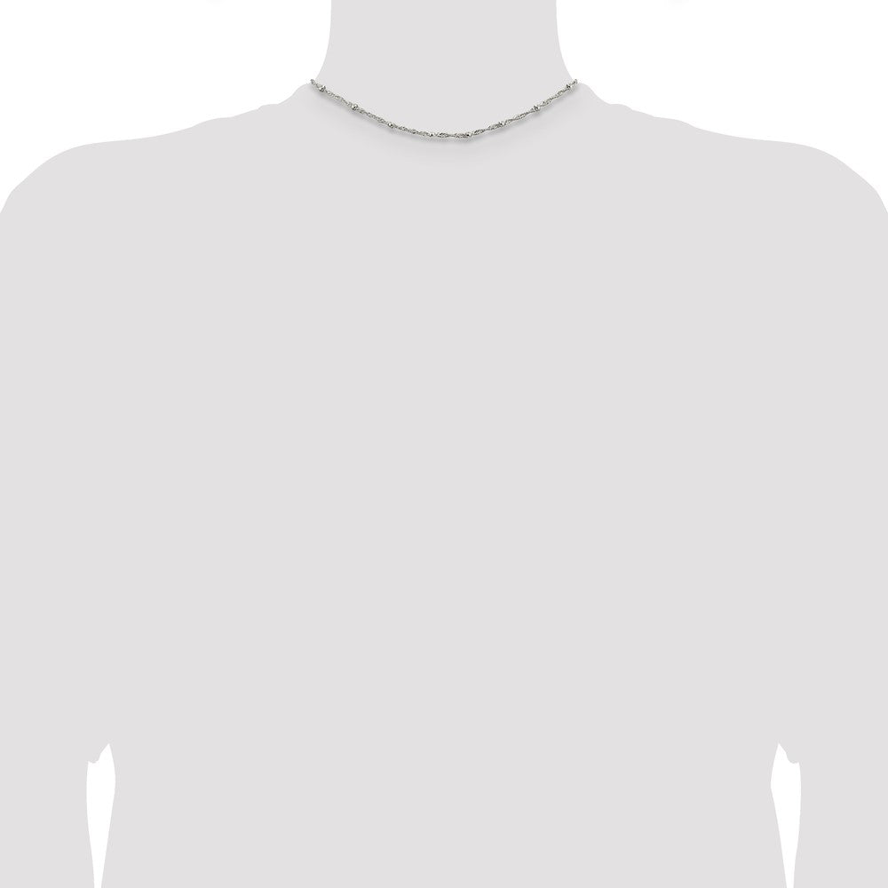 Sterlingsilber 2.5mm Singapurkette mit Perlen Halskette