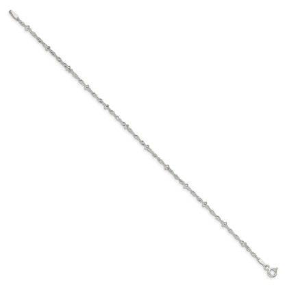 Sterlingsilber 2.5mm Singapurkette mit Perlen Gliederarmband