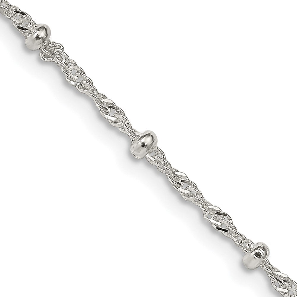 Sterlingsilber 2.5mm Singapurkette mit Perlen Halskette