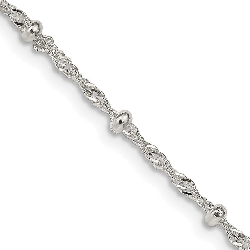 Sterlingsilber 2.5mm Singapurkette mit Perlen Halskette