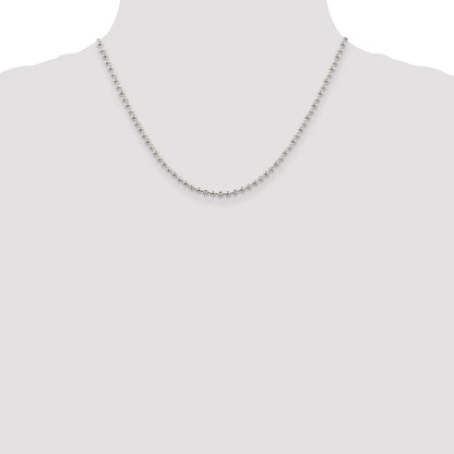 Sterlingsilber 3mm Fantasie Gekugelt Halskette