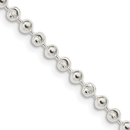 Sterlingsilber 3mm Fantasie Gekugelt Halskette