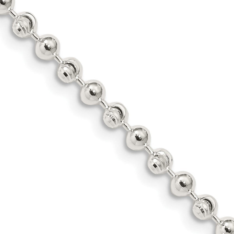 Sterlingsilber 3mm Fantasie Gekugelt Halskette