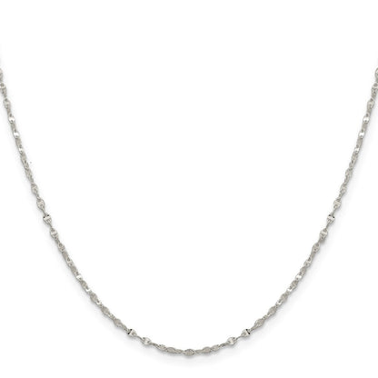 Sterlingsilber 1.75mm Fantasie Welle Flach Glieder Halskette