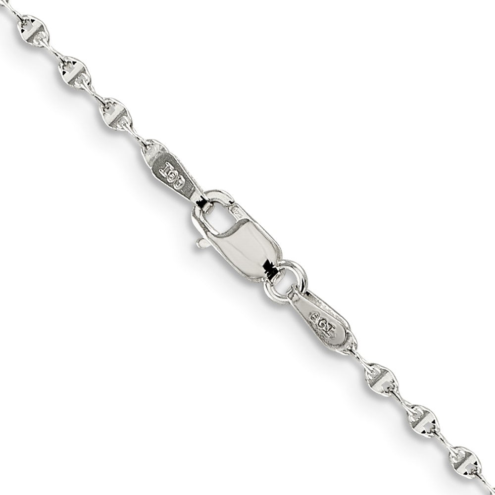 Sterlingsilber 1.75mm Fantasie Welle Flach Glieder Halskette