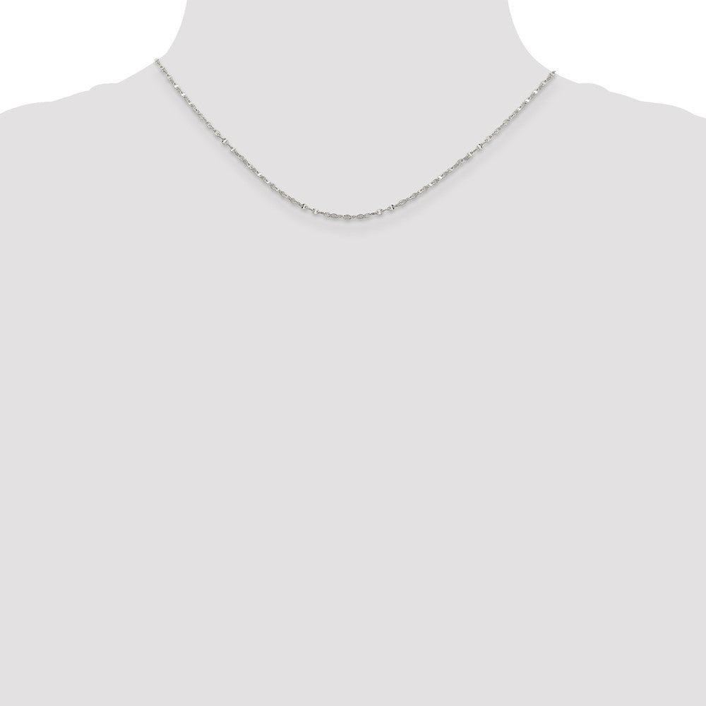 Sterlingsilber 1.75mm Fantasie Welle Flach Glieder Halskette
