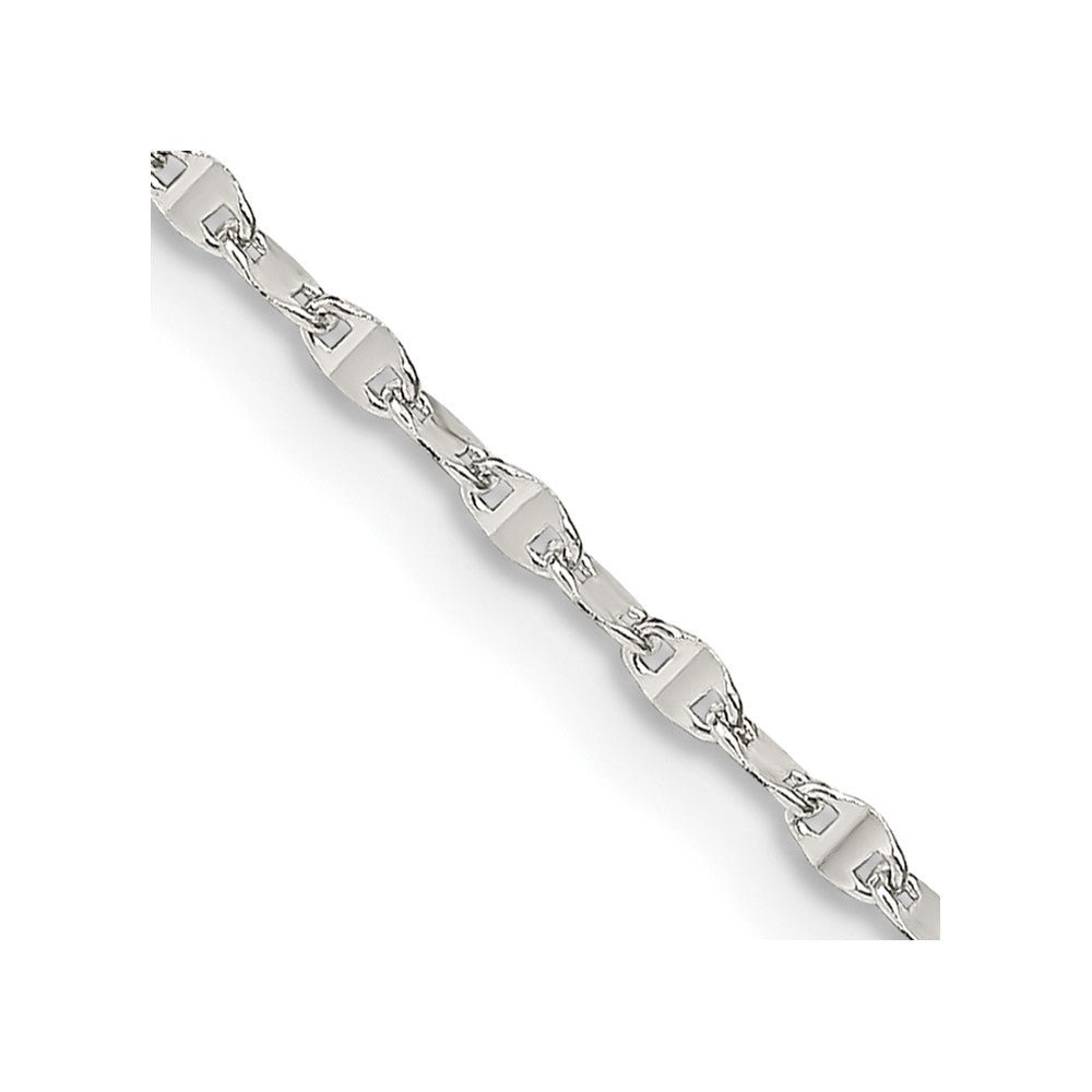 Sterlingsilber 1.75mm Fantasie Welle Flach Glieder Halskette