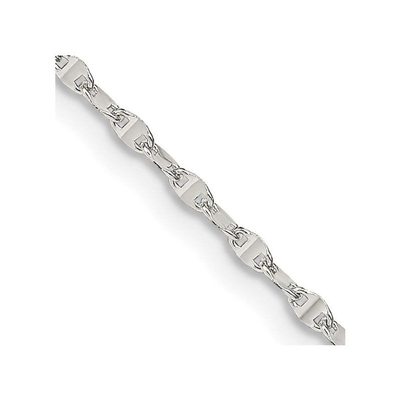 Sterlingsilber 1.75mm Fantasie Welle Flach Glieder Halskette