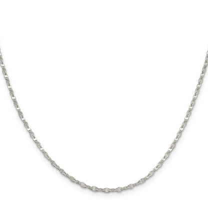 Sterlingsilber 2.25mm Fantasie Welle Flach Glieder Halskette
