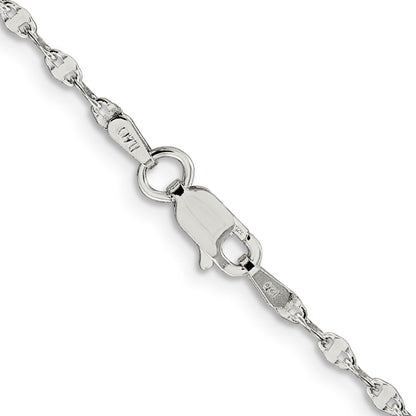 Sterlingsilber 2.25mm Fantasie Welle Flach Glieder Halskette