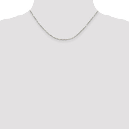 Sterlingsilber 2.25mm Fantasie Welle Flach Glieder Halskette