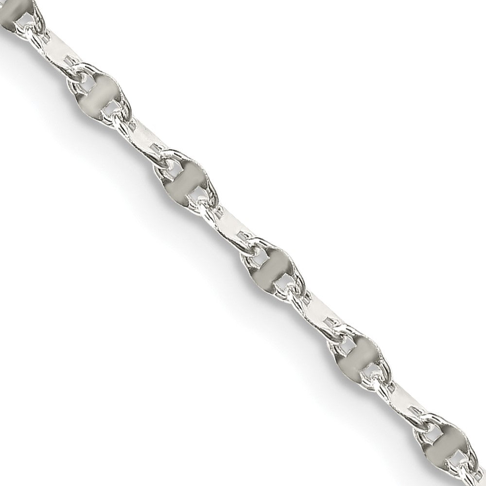 Sterlingsilber 2.25mm Fantasie Welle Flach Glieder Halskette