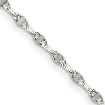 Sterlingsilber 2.25mm Fantasie Welle Flach Glieder Halskette