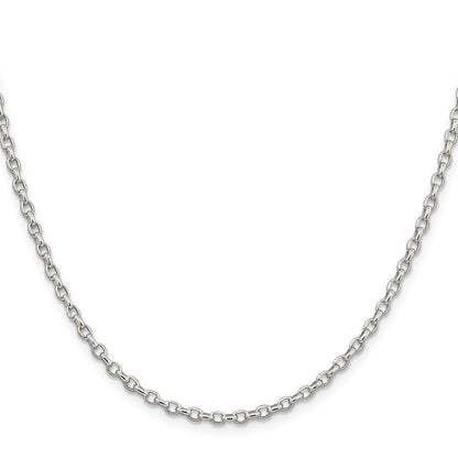 Sterlingsilber 2.75mm Oval Fantasie Erbs Halskette