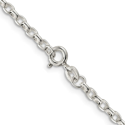 Sterlingsilber 2.75mm Oval Fantasie Erbs Halskette