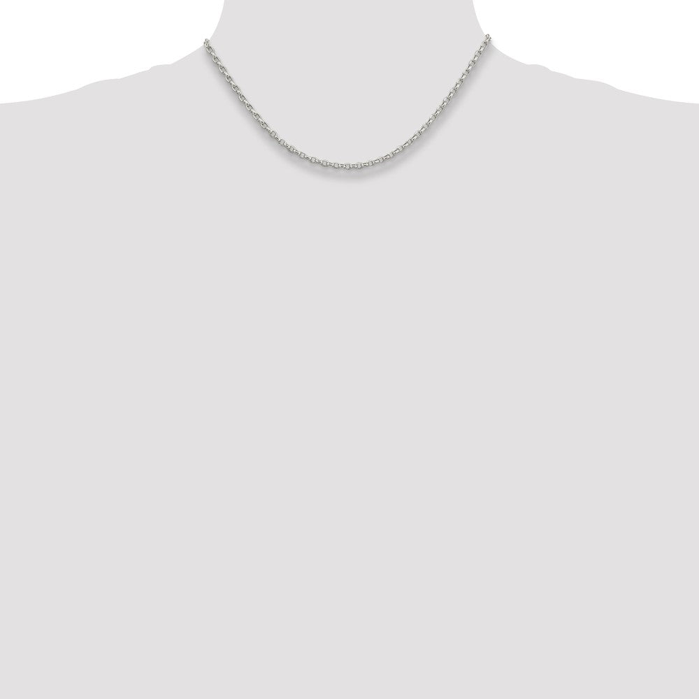 Sterlingsilber 2.75mm Oval Fantasie Erbs Halskette