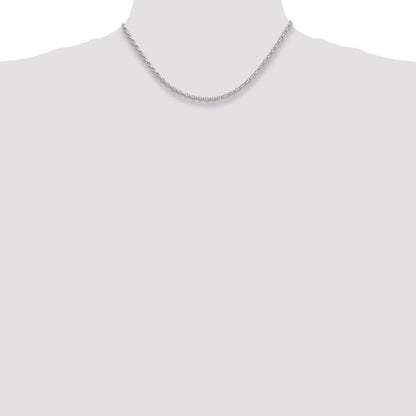 Sterlingsilber 2.75mm Oval Fantasie Erbs Halskette