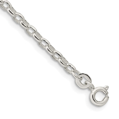 7 Zoll Sterlingsilber 2.75mm Oval Fantasie Erbs Gliederarmband