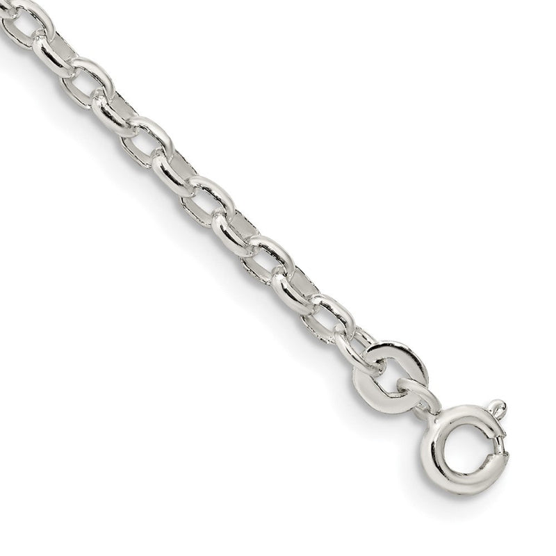 7 Zoll Sterlingsilber 2.75mm Oval Fantasie Erbs Gliederarmband