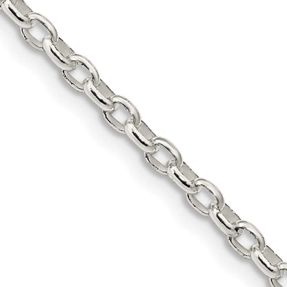 Sterlingsilber 2.75mm Oval Fantasie Erbs Halskette